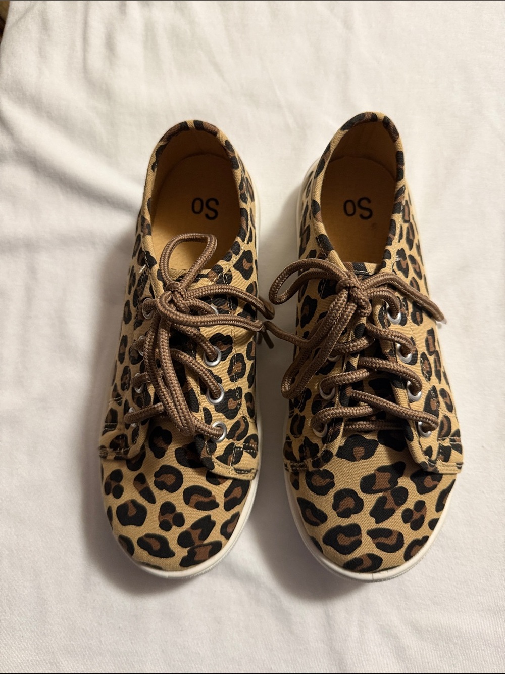 SO Kids Leopard Print Canvas Sneakers - Brown & Black